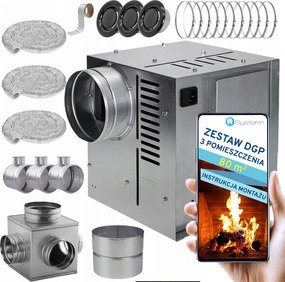 Kandalló Turbina Kandallóventilåtor Szett Dgp 3 helyiség 80m2