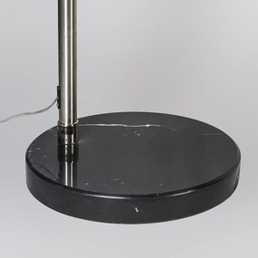 Acél ívlámpát szövet árnyékolóval fekete 45 cm - XXL