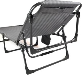 Összecsukható nyugágy párnával 189 x 63 x 34 cm szürke