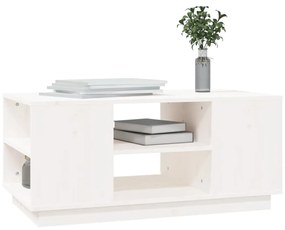 Fehér tömör fenyőfa dohányzóasztal 90 x 49 x 40,5 cm