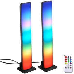 Polux KÉSZLET 2x LED RGB Dimmelhető asztali lámpa LED/5W/5V + távirányítás SA1996