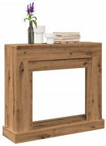 kézműves tölgy színű szerelt fa kandallóburkolat 100x30x87,5 cm