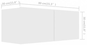 4 db fehér szerelt fa TV-szekrény 80 x 30 x 30 cm
