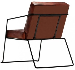 sötétbarna valódi bőr fotel