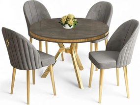 Mos étkezőgarnitúra, antracit-arany, 90 cm – TR240CHR2911