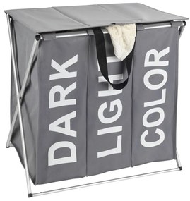 Trio 3 rekeszes szürke szennyestartó, 118 l - Wenko