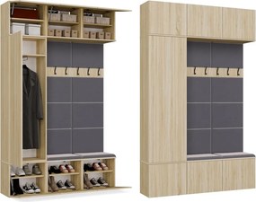 Aldabra HAGA III 1SZ2W előszobafal 150x35x238 cm, sonoma