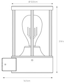 Lucide 14893/01/30 - Kültéri fali lámpa LORI 1xE27/15W/230V IP44