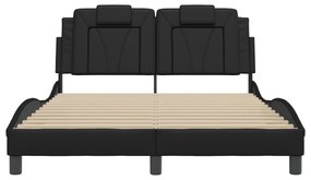 fekete ágykeret Viana LED-ekkel matrac nélkül 120 x 200 cm