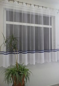 Mg Függöny 355500 Fehér sötétkék 250x250cm készre varrt Bt M