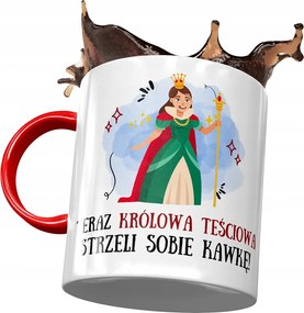 Piros bögre anyósnak, fényképes nyomott mintás ajándék