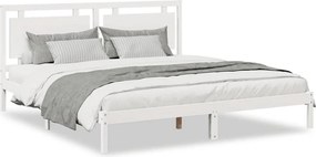 vidaXL fehér tömör fa extra hosszú ágykeret matrac nélkül 200 x 220 cm