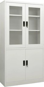 vidaXL világosszürke acél irodai szekrény 90 x 40 x 180 cm