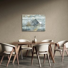 Kép - Piramisok kék szűrőben (üvegen) (70x50 cm)