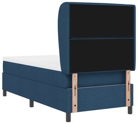 Kék Boxspring Ágy Matrac 100x200 cm Szövet