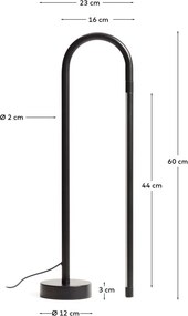Fekete LED állólámpa (magasság 60 cm) Bow – Kave Home