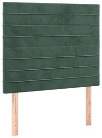 sötétzöld bársony LED-es fejtámla 80x5x118/128 cm