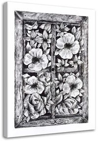 Gario Vászonkép Virágok az ablakon kívül - Jan Perit Kablan Méret: 40 x 60 cm