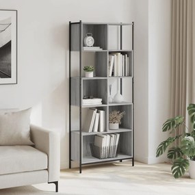szürke sonoma színű szerelt fa könyvespolc 72x28x172 cm