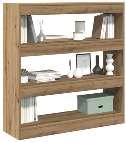 könyvespolc/térválasztó kézműves tölgyből - 100x30x103cm, farostlemezből készült