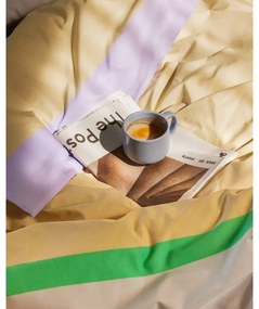 Levendula színű-bézs egyszemélyes hosszabbított pamut ágyneműhuzat 140x220 cm Block – Hübsch