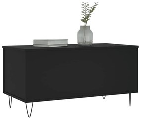 Fekete szerelt fa dohányzóasztal 90x44,5x45 cm