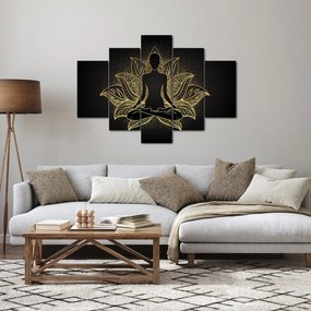 Egy lótuszvirág sziluettjének képe (150x105 cm)