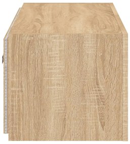 sonoma tölgy színű fali TV-szekrény LED-ekkel 80x35x31 cm