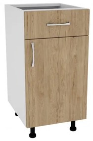 Benita 1 ajtós Alsó konyhaszekrény Természetes fa-Fehér 40x50x80 cm