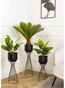 Fém virágcserép LOFT 68x20 cm fekete