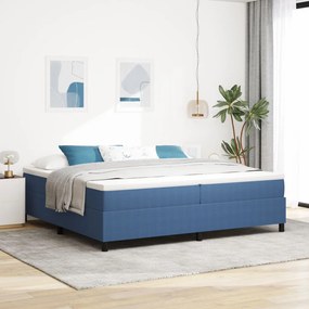 Boxspring Ágy Kék 200x200 cm Vászon