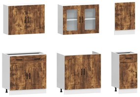 vidaXL 7 részes konyhaszekrény szett Kalmar füstölt tölgy műszaki fa