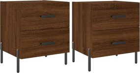 vidaXL 2 db barna tölgyszínű szerelt fa éjjeliszekrény 40x35x47,5 cm
