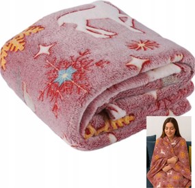 Karácsonyi Takaró, Sötétben Világító 170x200 Rudolf Rénszarvas Vastag, Meleg 2M