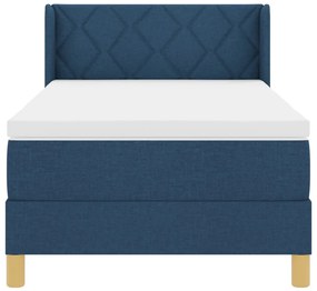 Boxspring ágy matraccal, kék színben, 100 x 200 cm, szövet