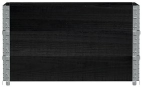 Fekete tömör fenyőfa kerti növénytartó 100 x 50 cm