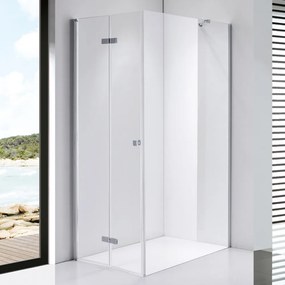 Stuxi Verona 90x100 aszimmetrikus csuklóajtós zuhanykabin 6 mm vízlepergető biztonsági üveggel, króm