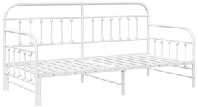 Nappali Keret Kihúzható Funkcióval Fehér 100x190 cm Acél