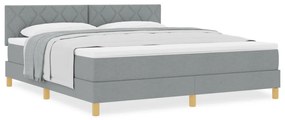 Box Spring Ágy matraccal, világosszürke, 180x200 cm, szövet