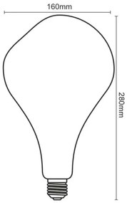 LED Izzó FILAMENT BUMPED VINTAGE ET160 E27/4W/230V 2000K