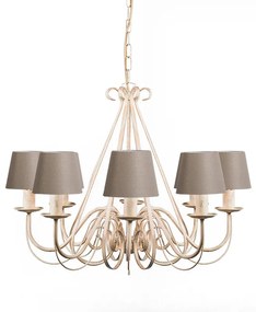 Krémszínű 60 cm-es csillár taupe színű lámpabúrákkal - Giuseppe 8