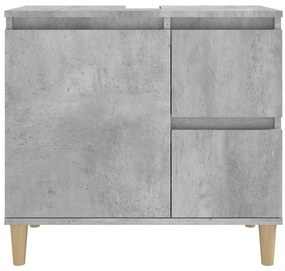 betonszürke szerelt fa fürdőszobaszekrény 65 x 33 x 60 cm