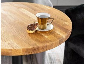 Fekete étkezőasztal tölgy asztallappal PURO II fi 60