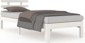 vidaXL Small Single fehér tömör fa ágykeret 75 x 190 cm
