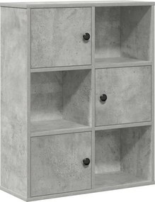 vidaXL betonszürke szerelt fa könyvespolc 60x24x76,5 cm