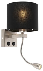 Modern fali lámpa acél fekete árnyalattal - Brescia