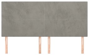 4 db világosszürke bársony fejtámla 90x5x78/88 cm