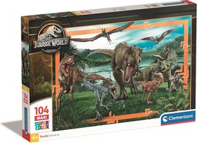 Jurassic World Predator-Prey 104 db-os maxi puzzle Clementoni