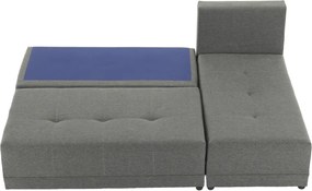 Sarokülőgarnitúra, J allású, ágyfunkcióval, szövet szürke/ párnák fekete, MEXX