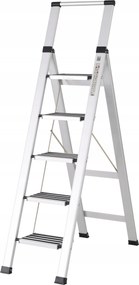 Háztartási létra 5 lépcsős alumínium összecsukható Slim Space Lemar 030205